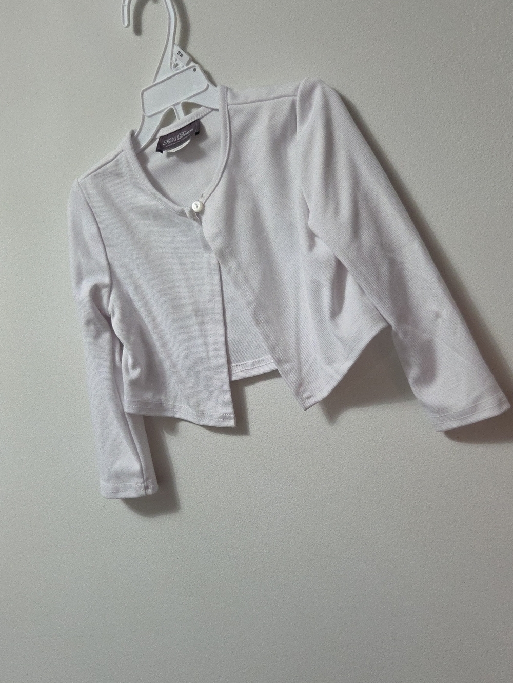 GAP White Cropped Single-Button Knit Jacket